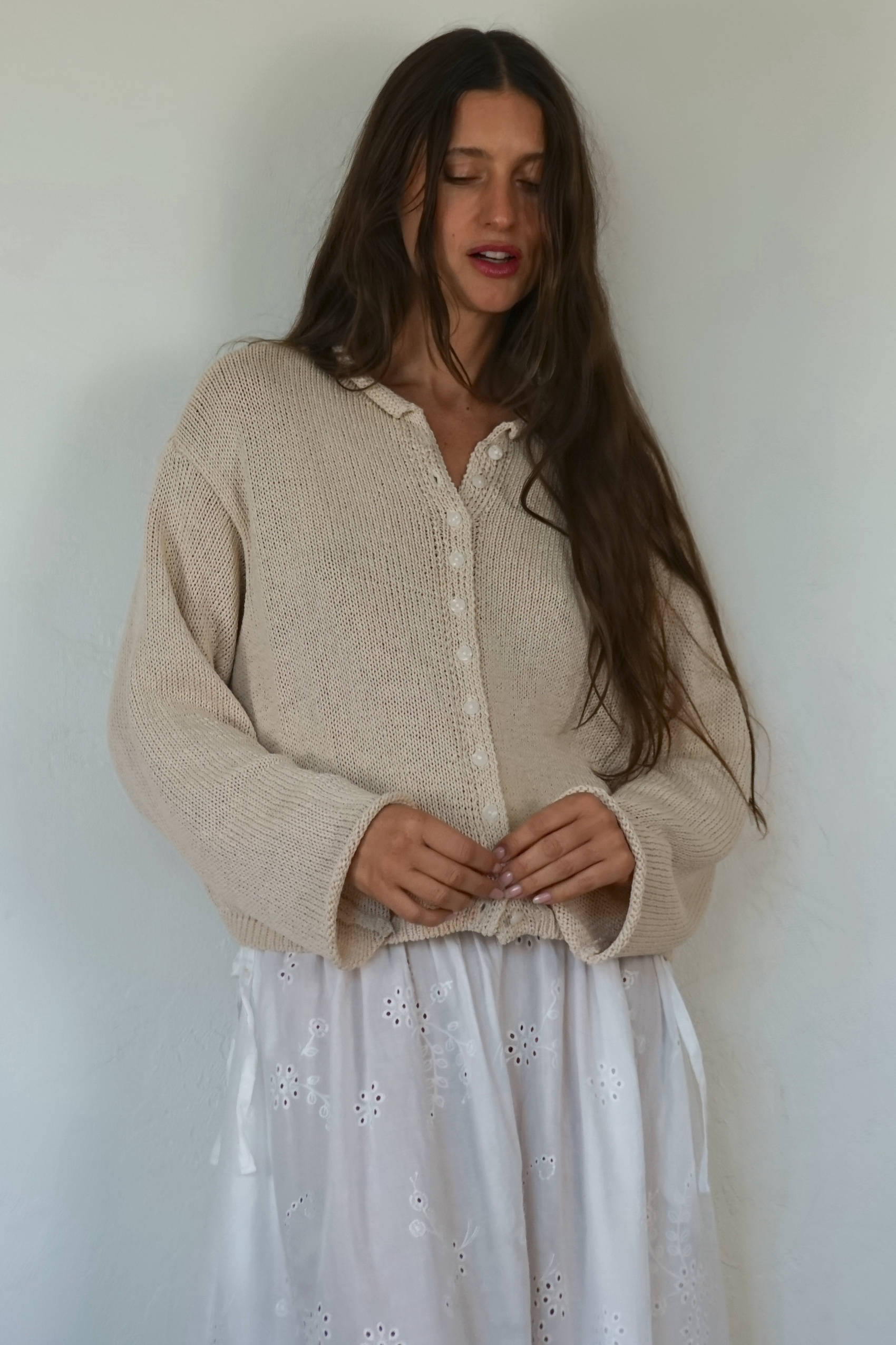 Knit Cardigan - natural – Shop Shani