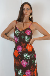 leo slip dress - flora