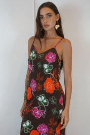 leo slip dress - flora