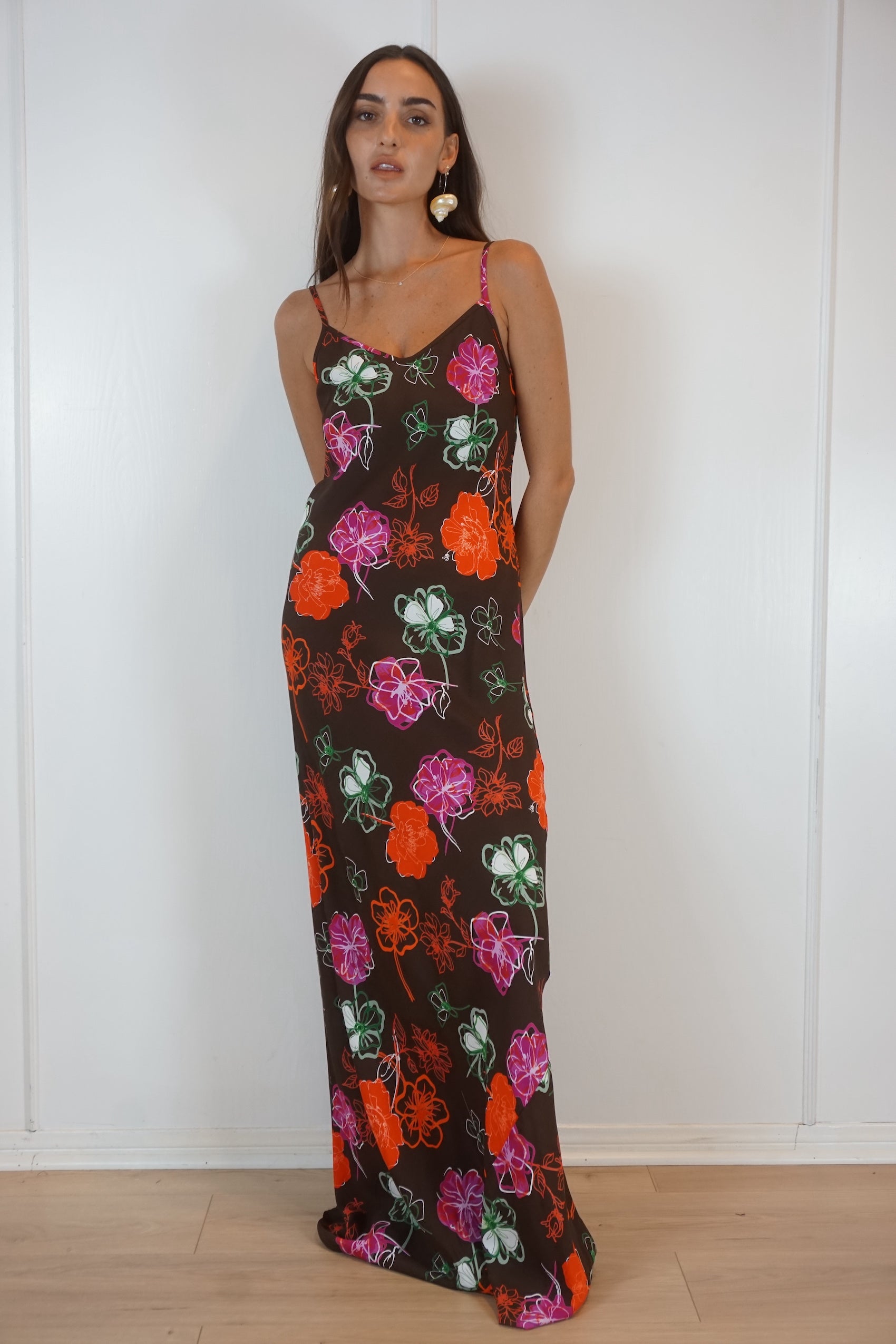 leo slip dress - flora