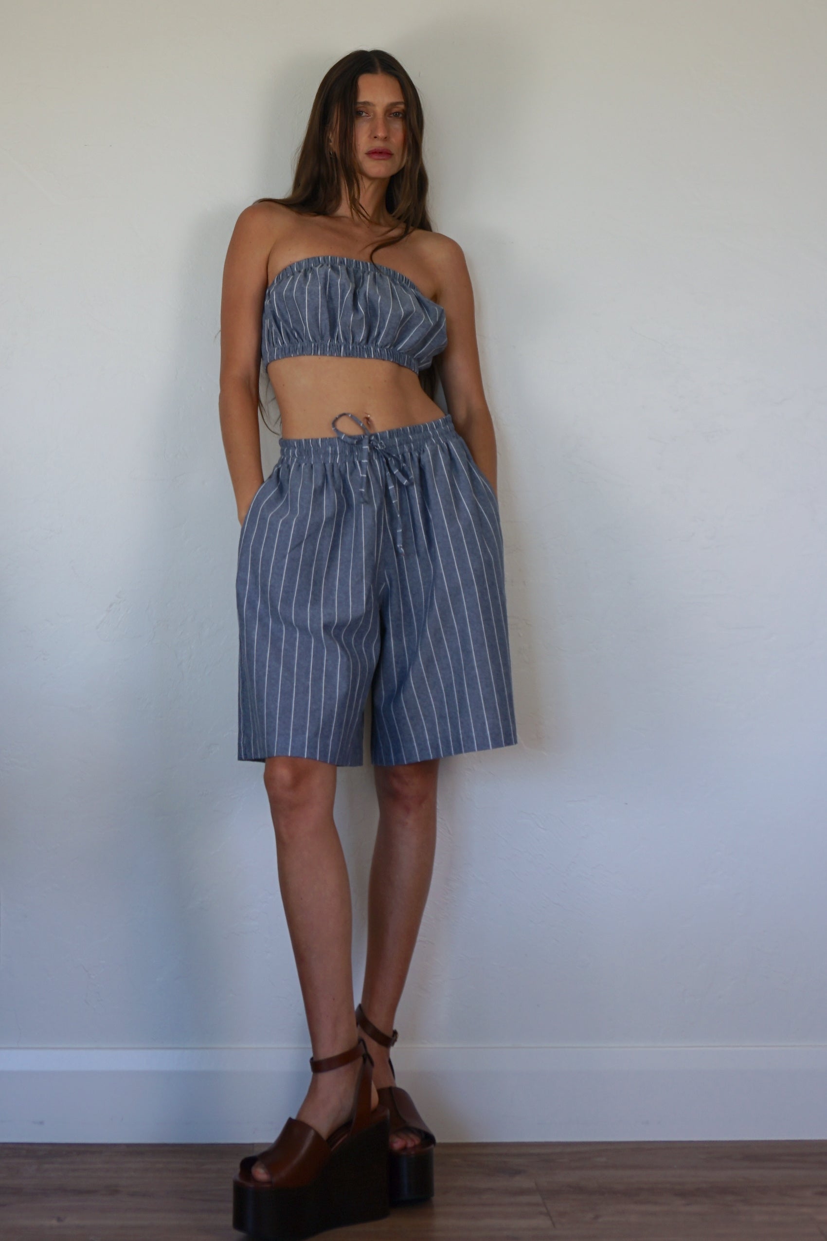 Leia Top - pinstripe