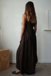 Satin maxi - chocolate