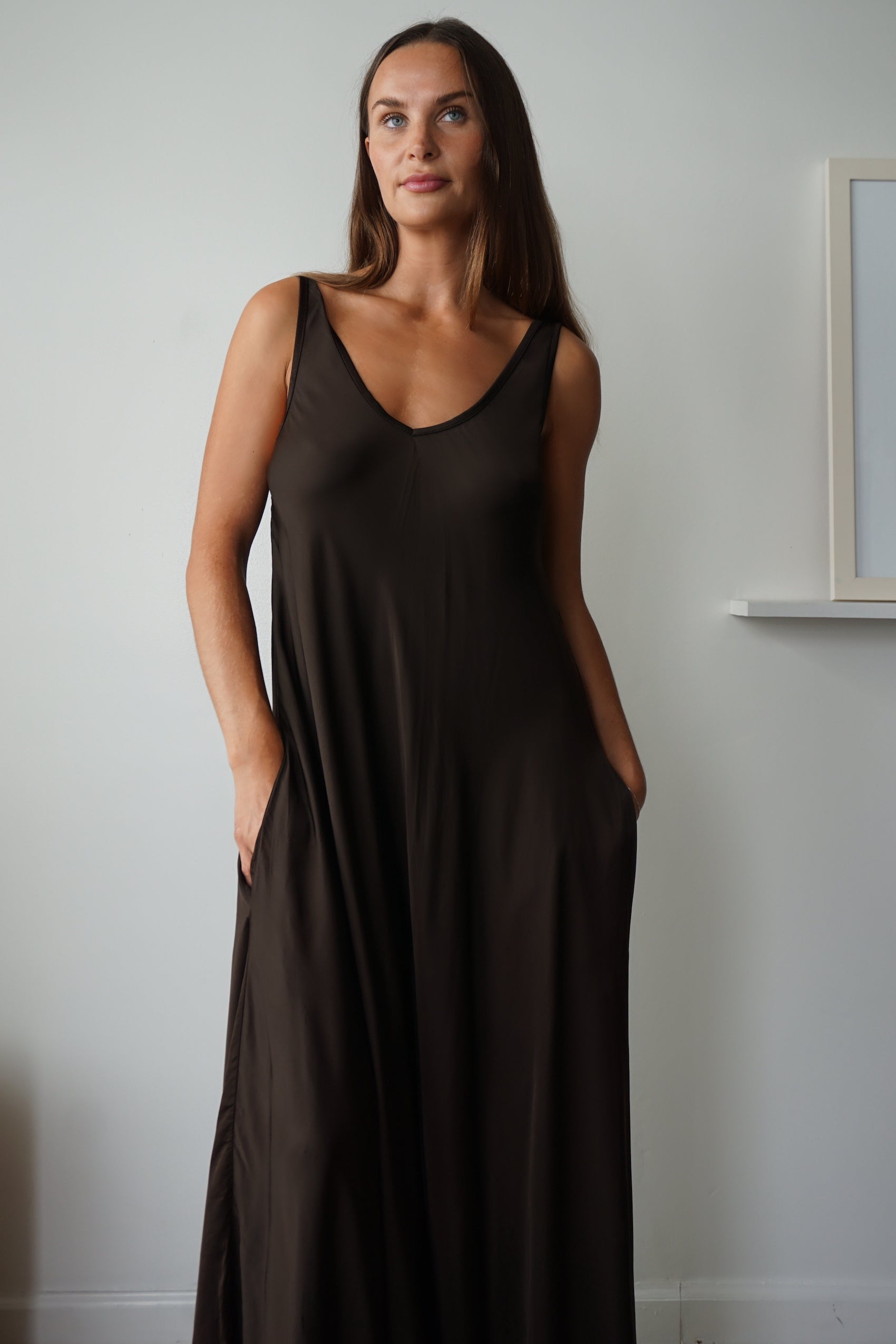 Satin maxi - chocolate