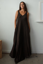 Satin maxi - chocolate