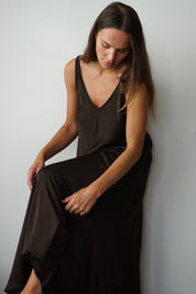 Satin maxi - chocolate
