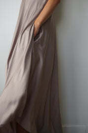 Satin maxi - taupe