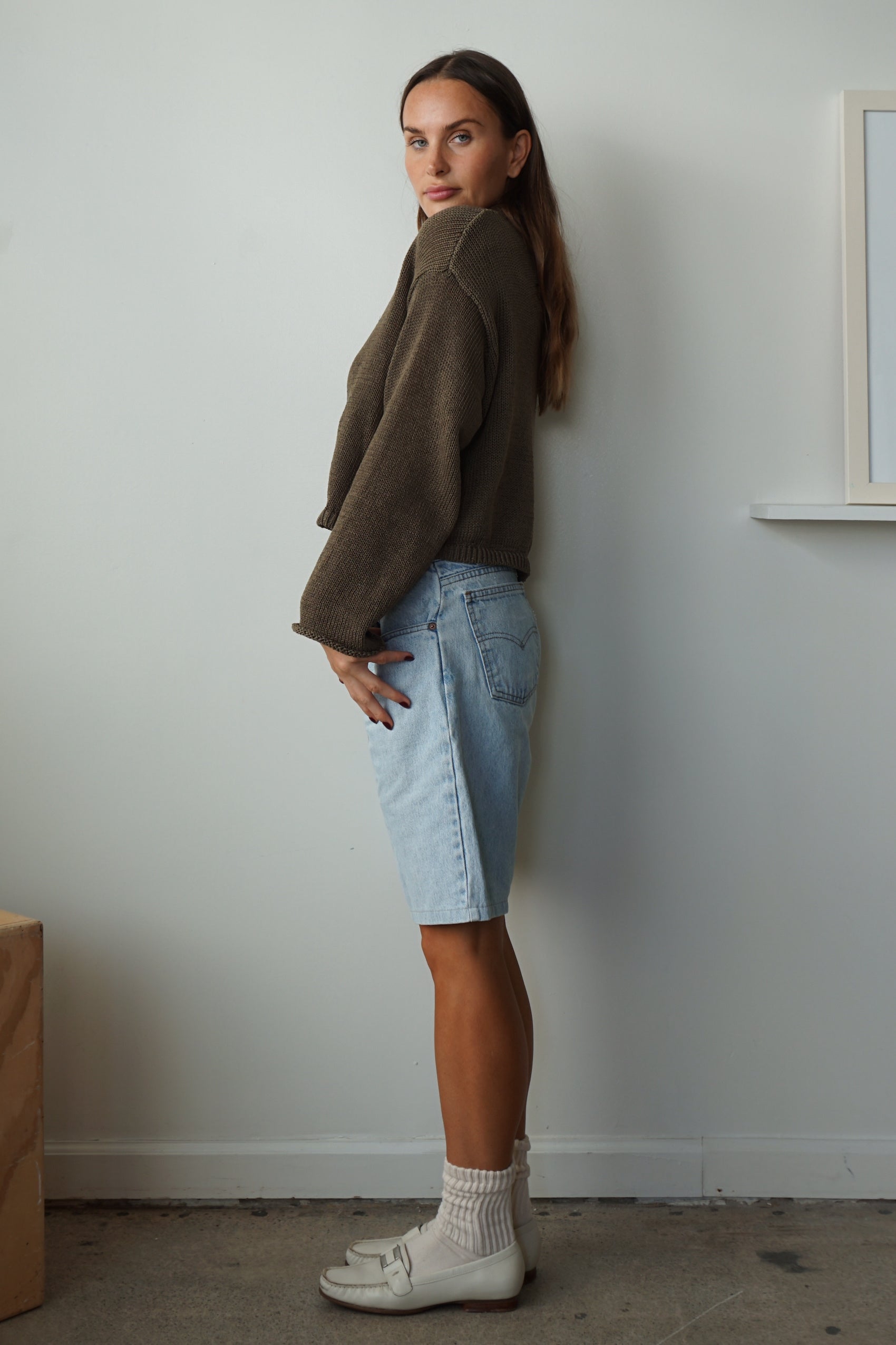 Knit Cardigan - dark olive - pre order