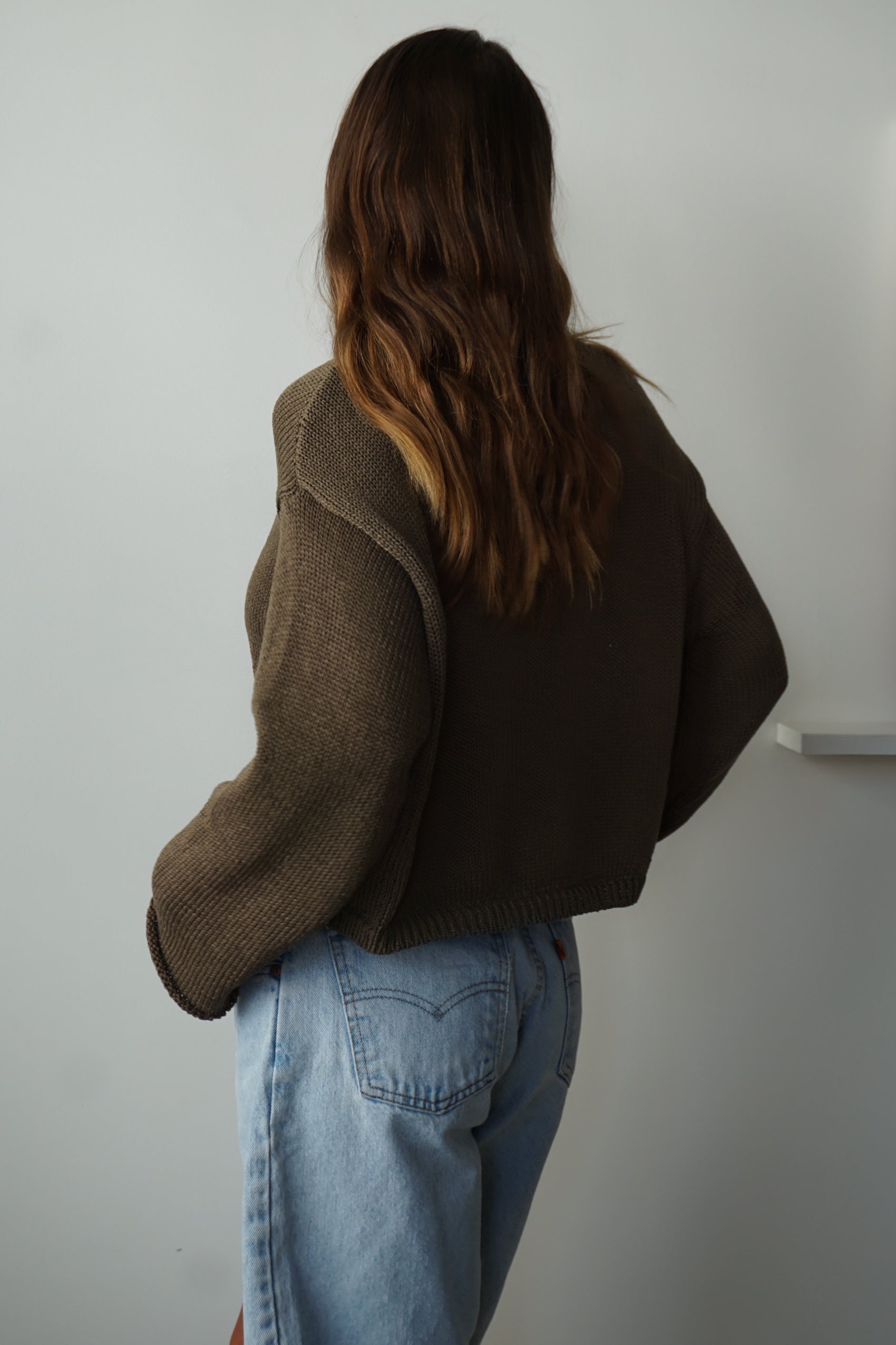 Knit Cardigan - dark olive - pre order