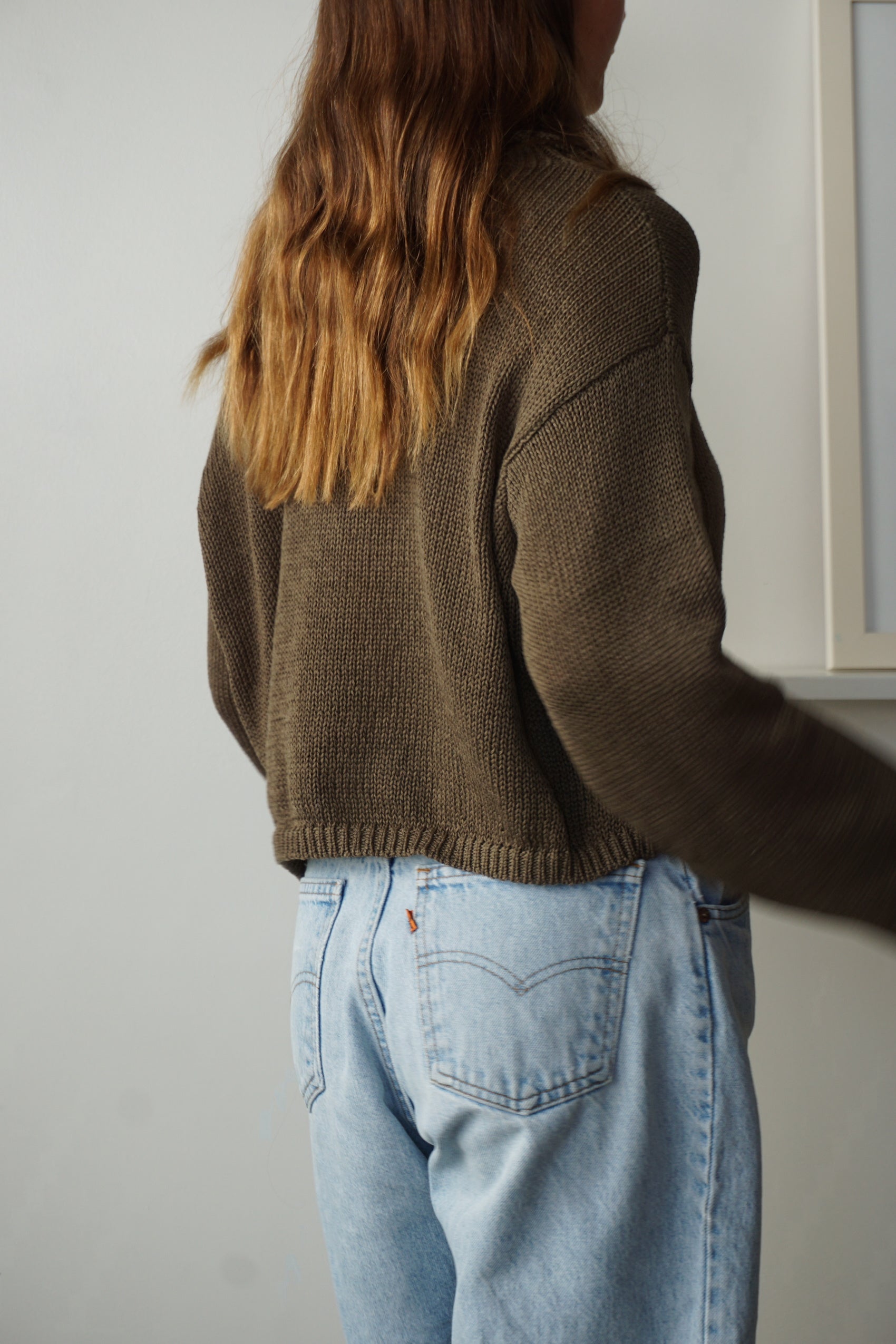 Knit Cardigan - dark olive - pre order