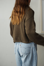 Knit Cardigan - dark olive - pre order