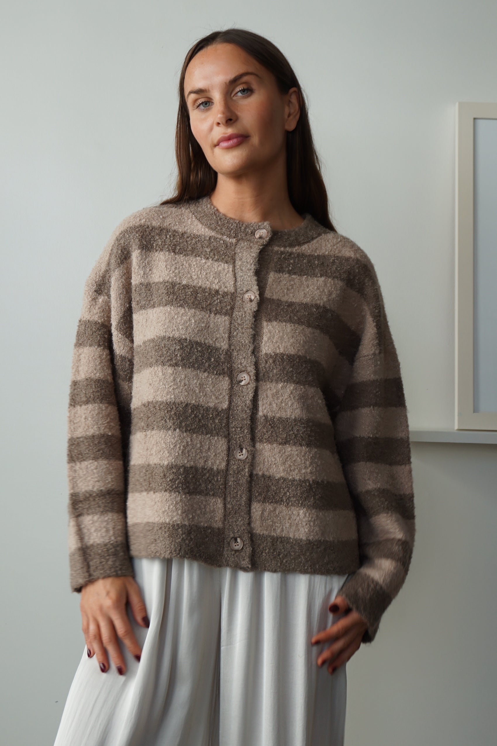 Boucle stripe Cardigan
