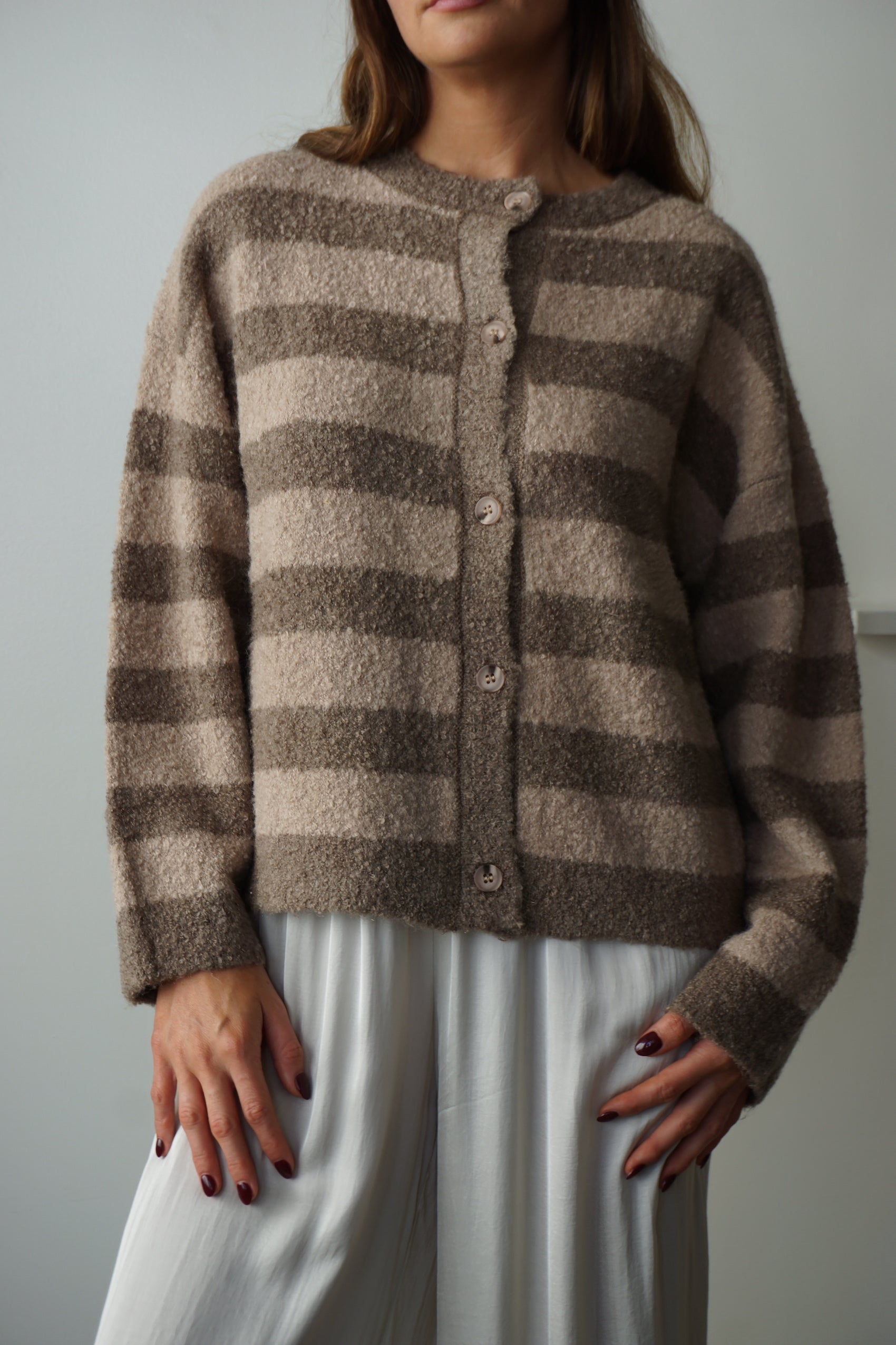 Boucle stripe Cardigan