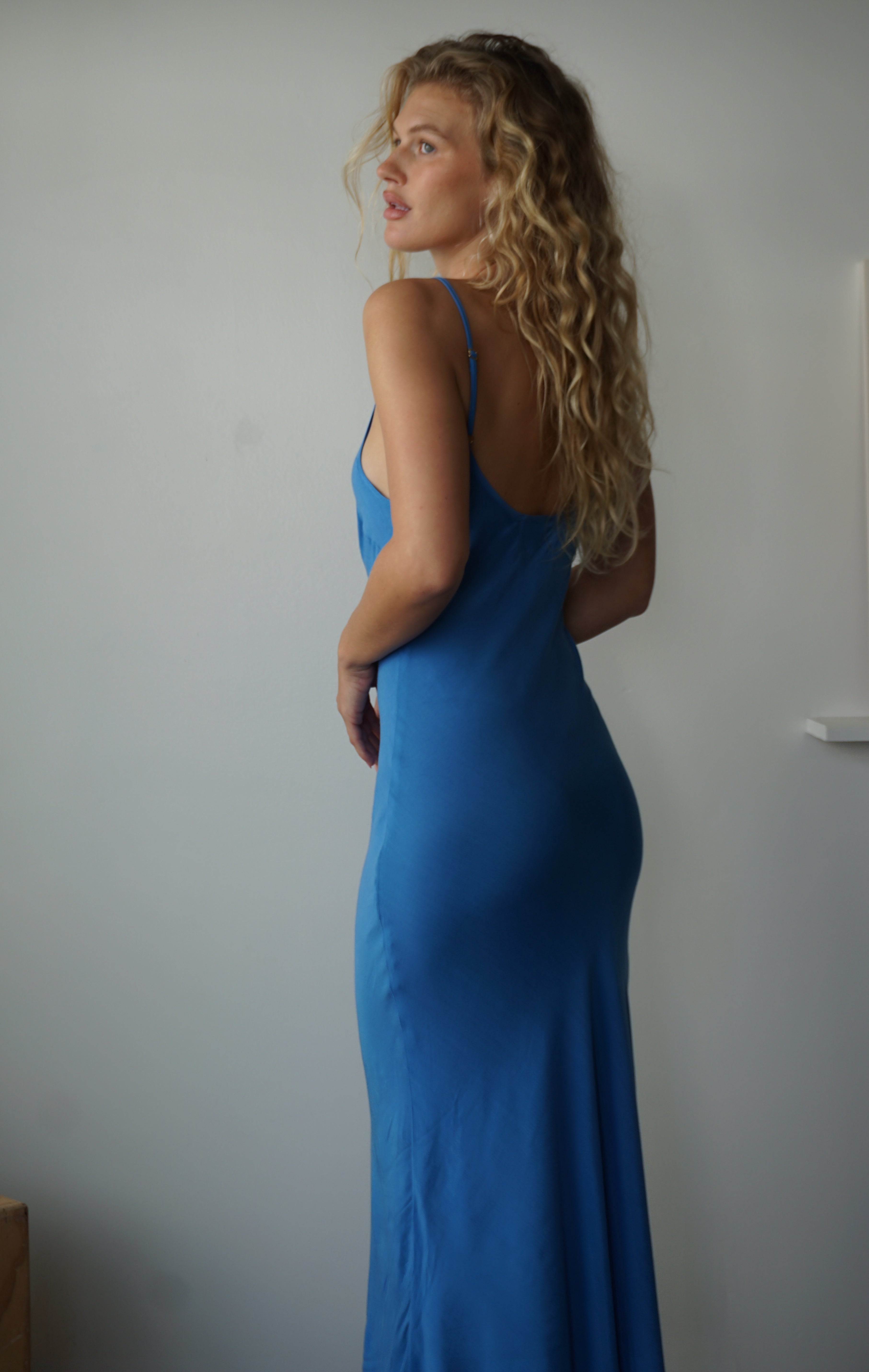 Leo slip dress - Azure