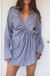 Riviera Dress - pinstripe