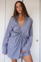 Riviera Dress - pinstripe