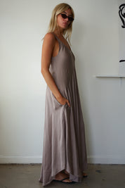 satin maxi - oyster