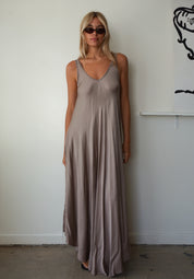 satin maxi - oyster