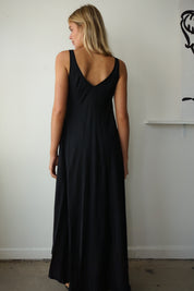 satin maxi - black