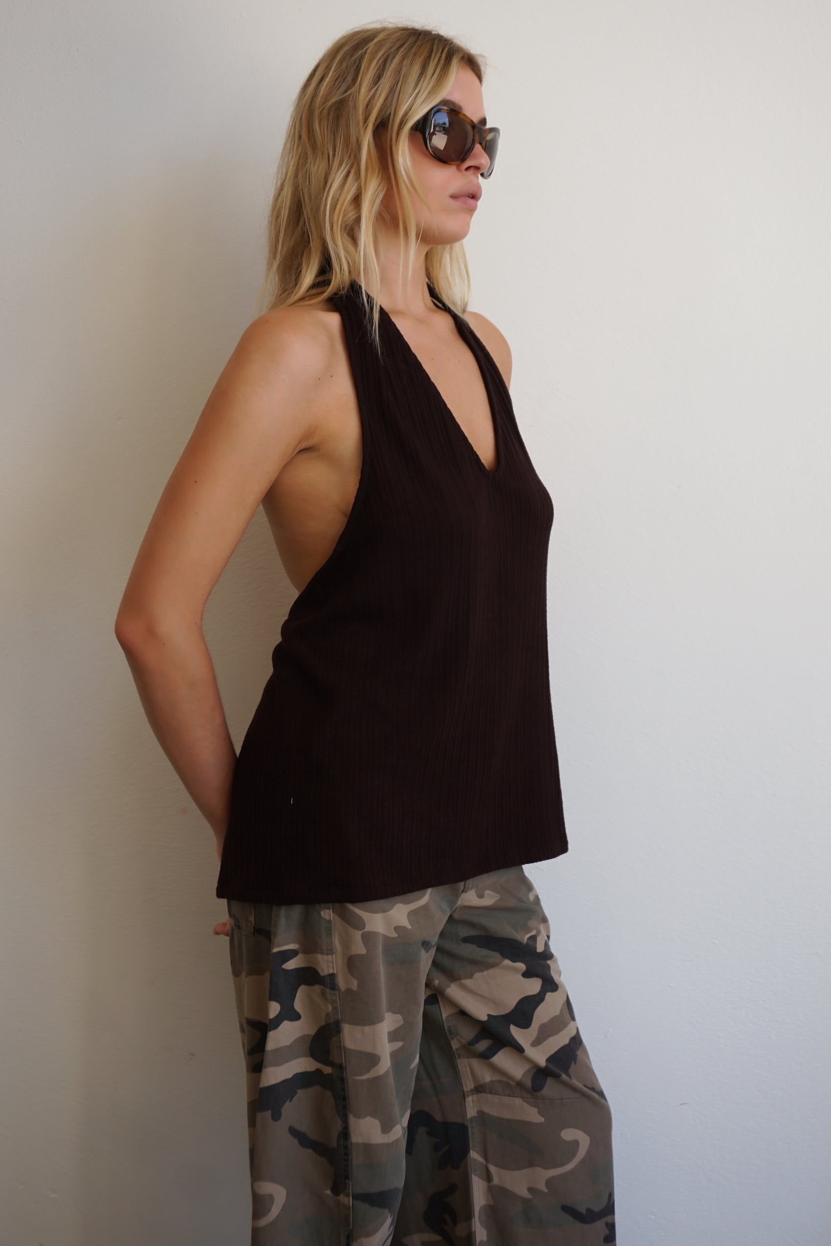 Halter top - umber knit / pre order