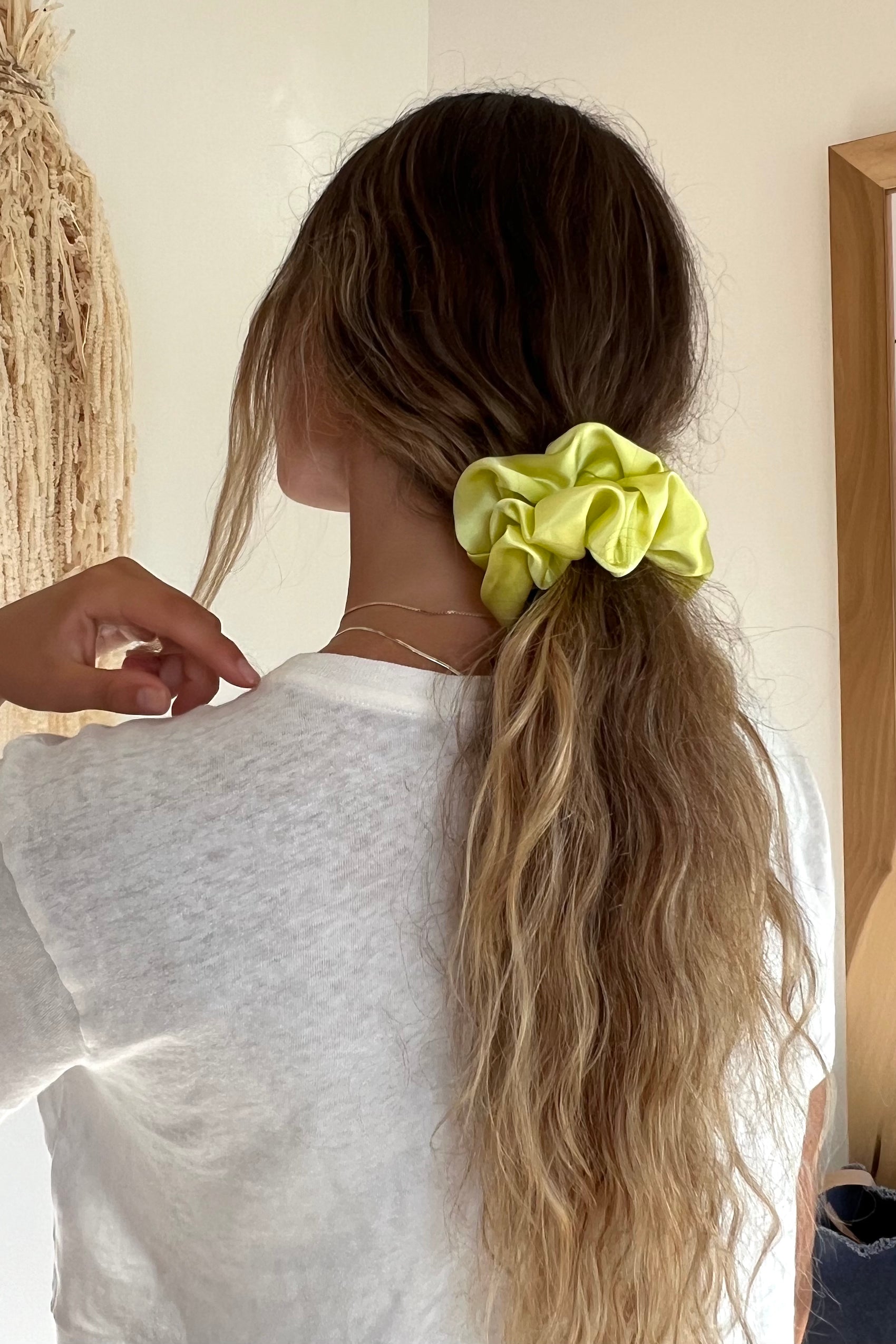 Silk Scrunchie - Lime